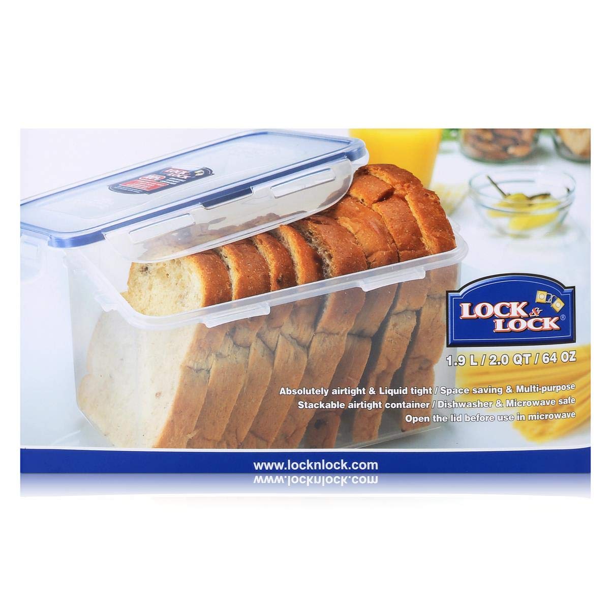 (4 Stück), & Lock Lock Aufbewahrungsbehälter eckig, w, 100% wasserdicht, groß, HPL818 7,9-Tasse, 64 Oz