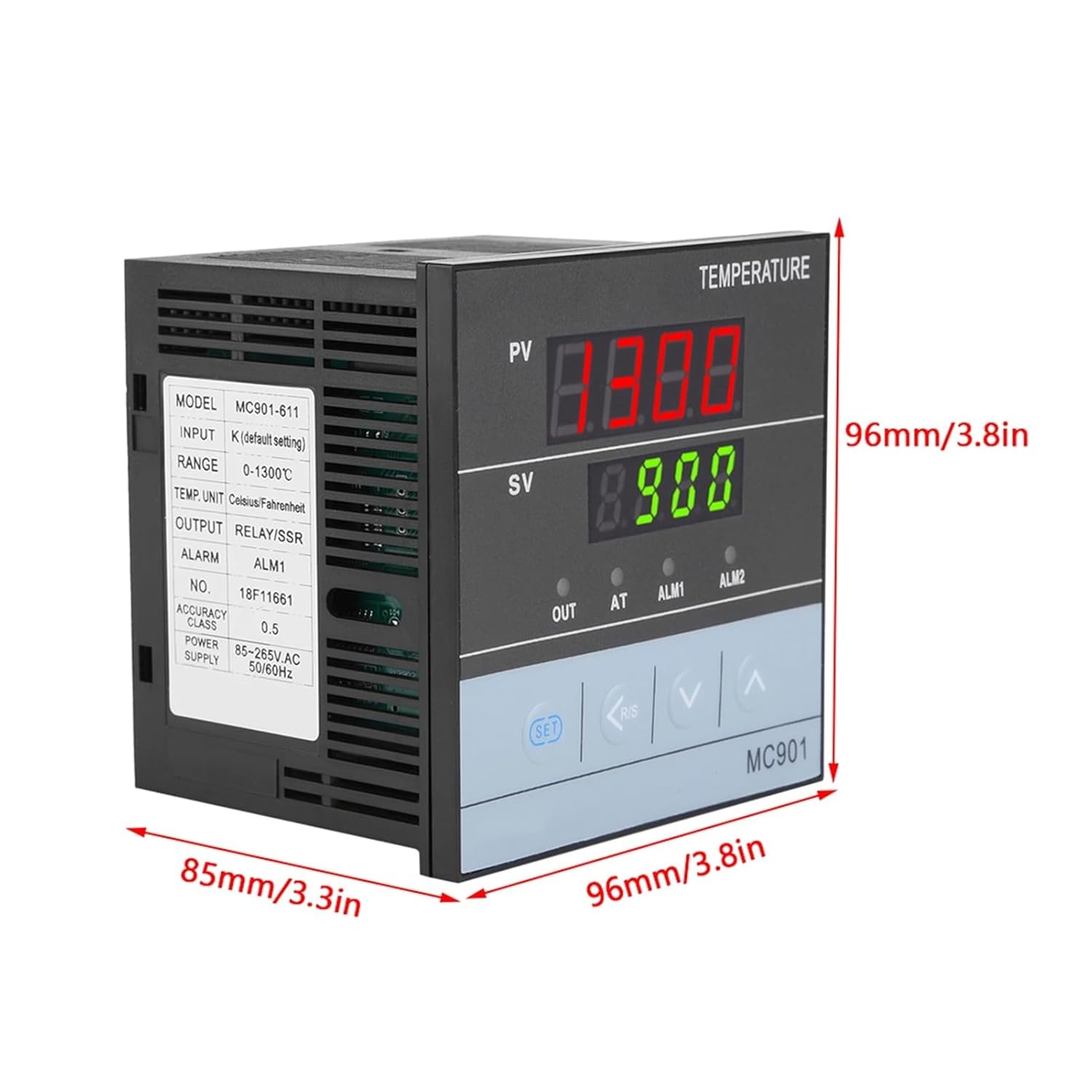 Digital Temperature Controller K PT100 Sensor Input Relay Output