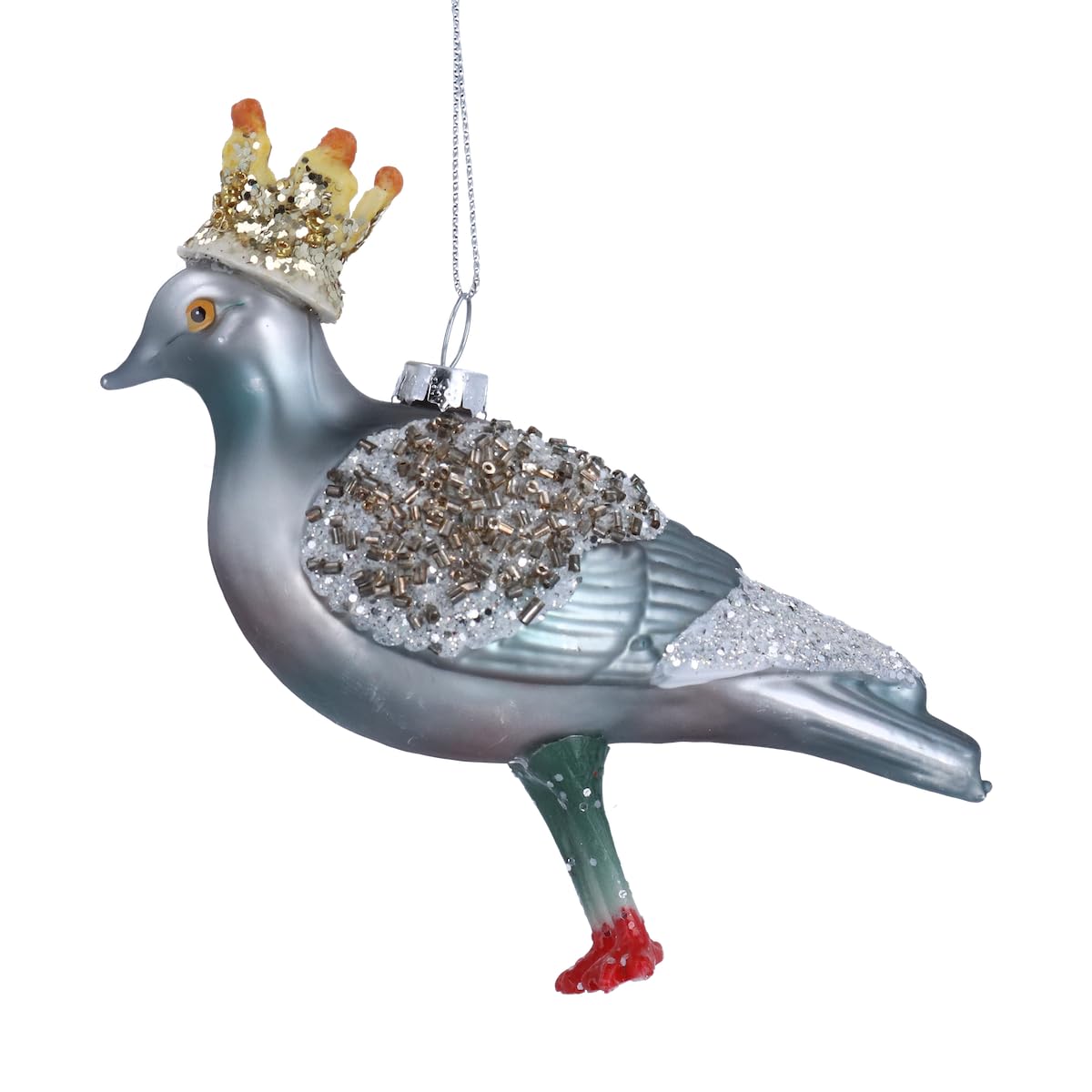 Gisela Graham Glass Pigeon Christmas Tree Decoration