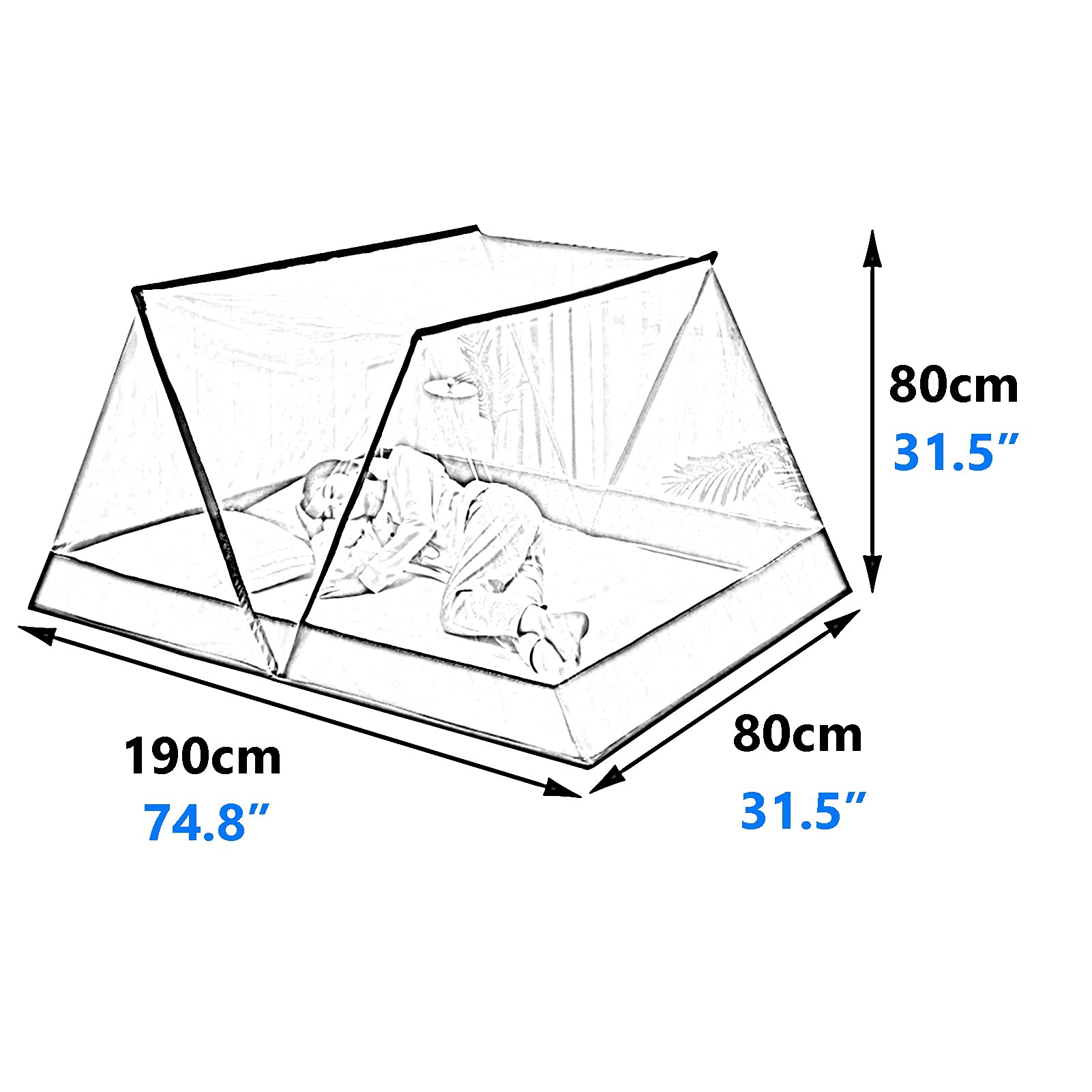 Moskitiera składana moskitiera, składana przenośna moskitiera ogrodowa, bezpłatna instalacja moskitiery (kolor: fioletowy, rozmiar: 80 x 190 x 80 cm)