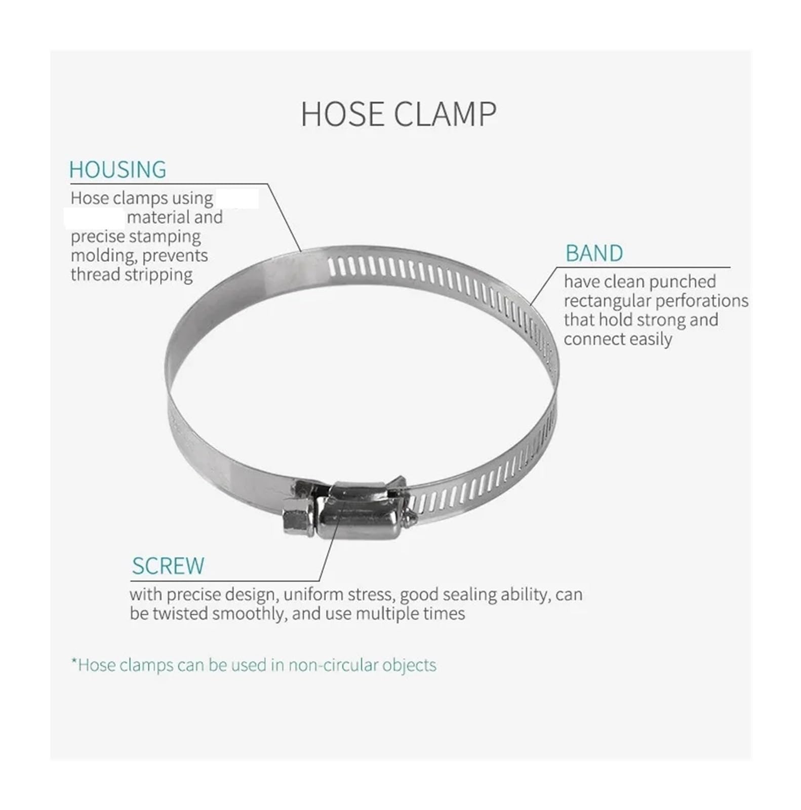 Collier Serrage Tuyau Rigide Colliers de serrage 5 pièces