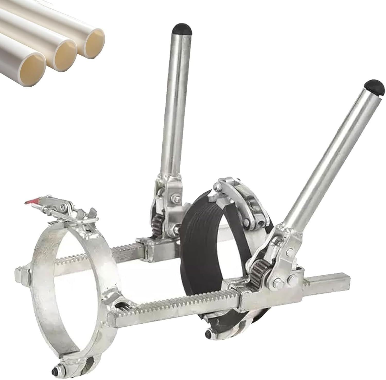 FHRKA Heavy Duty Ratchet PP PVC Pipe Installation Tensioner Anti-Slip Clamp Anti-Jam Pipeline Aligner For Drainage Sewer Construction (75mm)