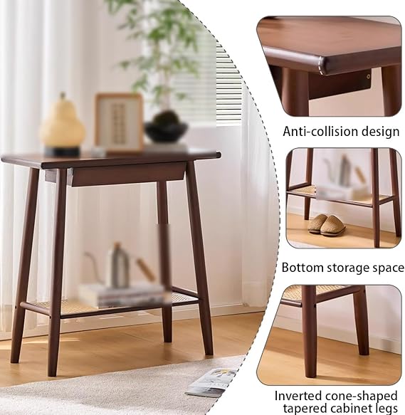 Console Table with Drawer, Narrow Table, Sofa 2-Tier Entryway Storage, for Hallway, Foyer, Living Room