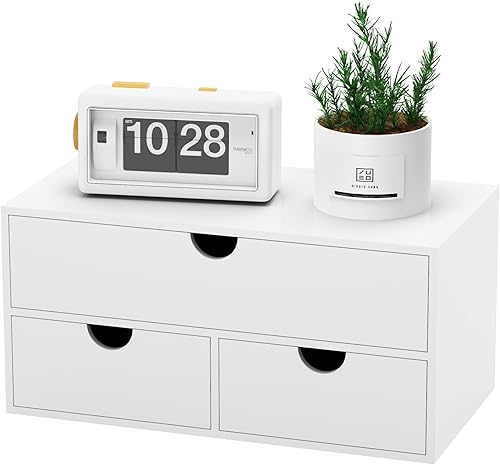 Organizador de escritorio de bambú con cajones, cajones de almacenamiento de escritorio para facturas, suministros de oficina, utensilios de cocina,