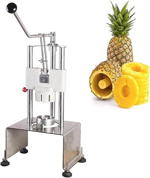 Commercial Pineapple Peeling Machine, Manual Stainless Steel Pineapple Cutter Slicer, Save Labor and Power/1000-1500 Pieces/h, for Supermar/Fruit Shop