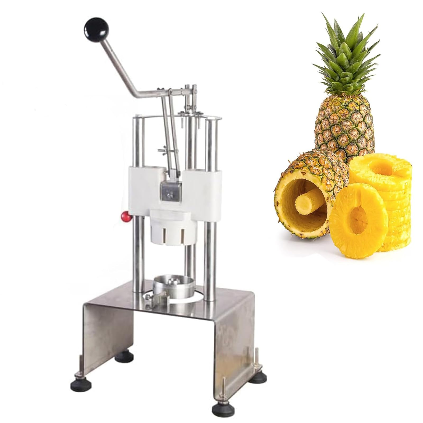 Ananas-Schälmaschine, Manueller Edelstahlschneider, Effizienter Schneider für 1000-1500 Stück/h, Perfekt für Supermärkte und Obstläden