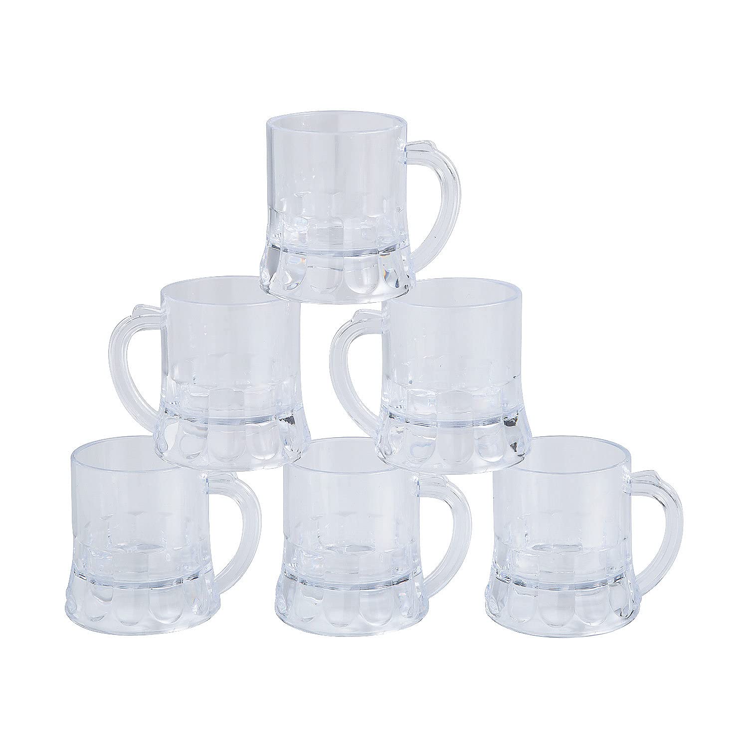 Fun Express 12 Pieces Beer Mug Shot Glasses, Holds 1 oz, BPA Free Plastic, Bachelorette Party Supplies