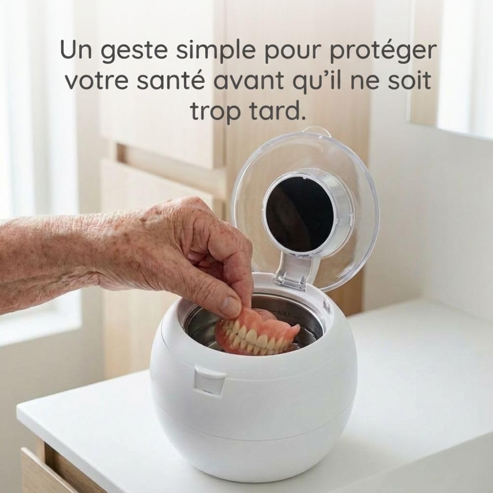 Dentaclean Nettoyeur Ultrasons 42000Hz UV Stérilisateur Ultrasonique Blanc