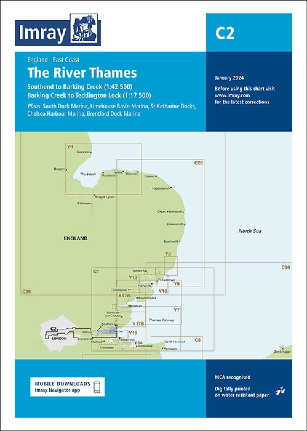 Imray Chart C2: The River Thames (C Charts): Teddington to Southend: 2
