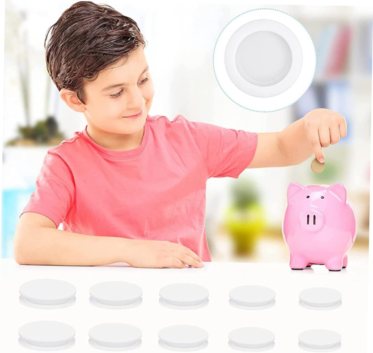 ibasenice 100pcs Piggy Bank Stoppers Plastic Bottom Plugs for Coin Storage Suitable for Piggy Banks Plaster Dolls Deposit Boxes to Cover and Protect Edges Reusable image 5