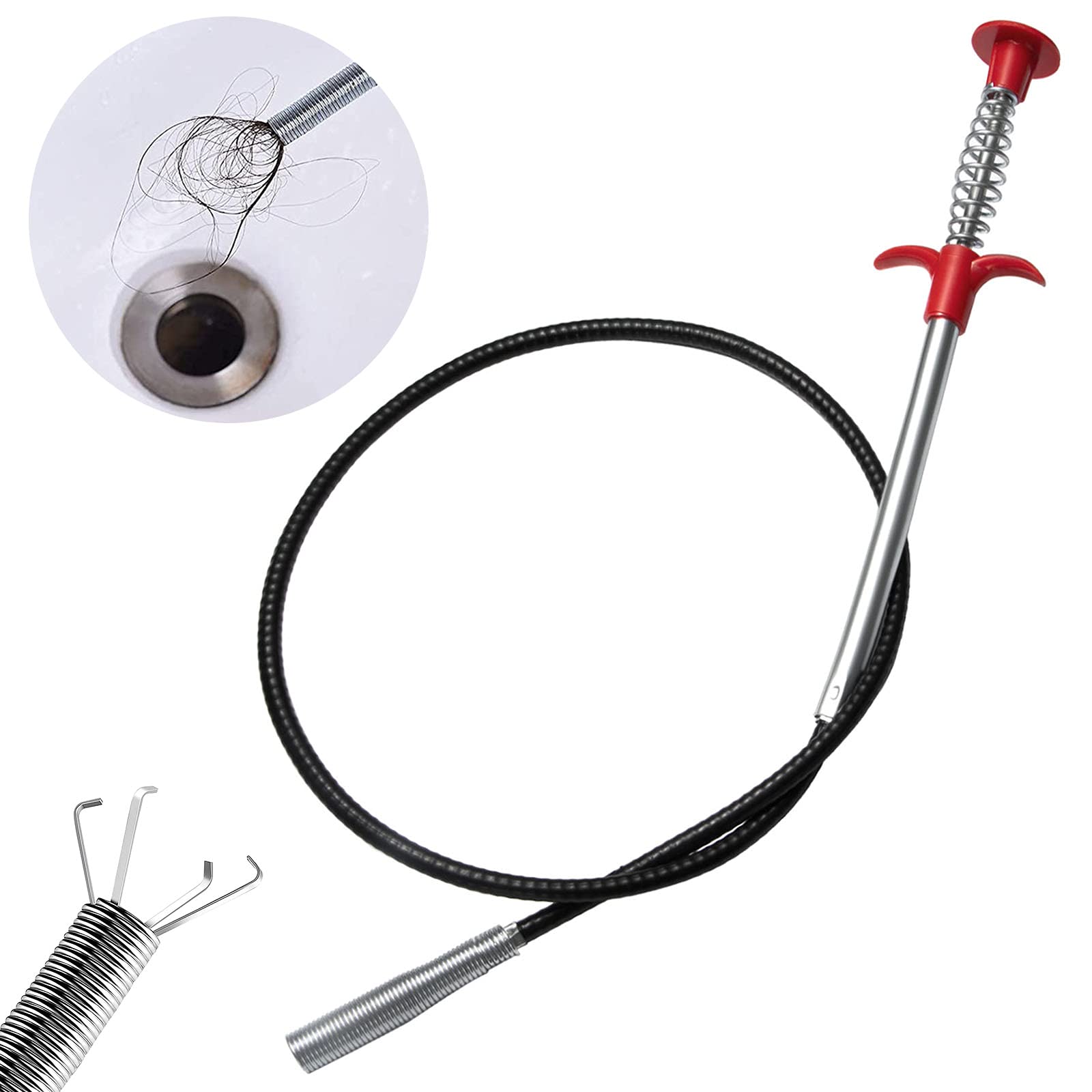 Toilet Snake Drain Clog Remover Drain Hair Catcher Grabber Tool Flexible Reacher Grabber Pickup Tool Spring Pipe Dredging Tool for Kitchen Bathroom Tub Toilet (B099ZBQGSS) Amazon Price History, Amazon Price Tracker