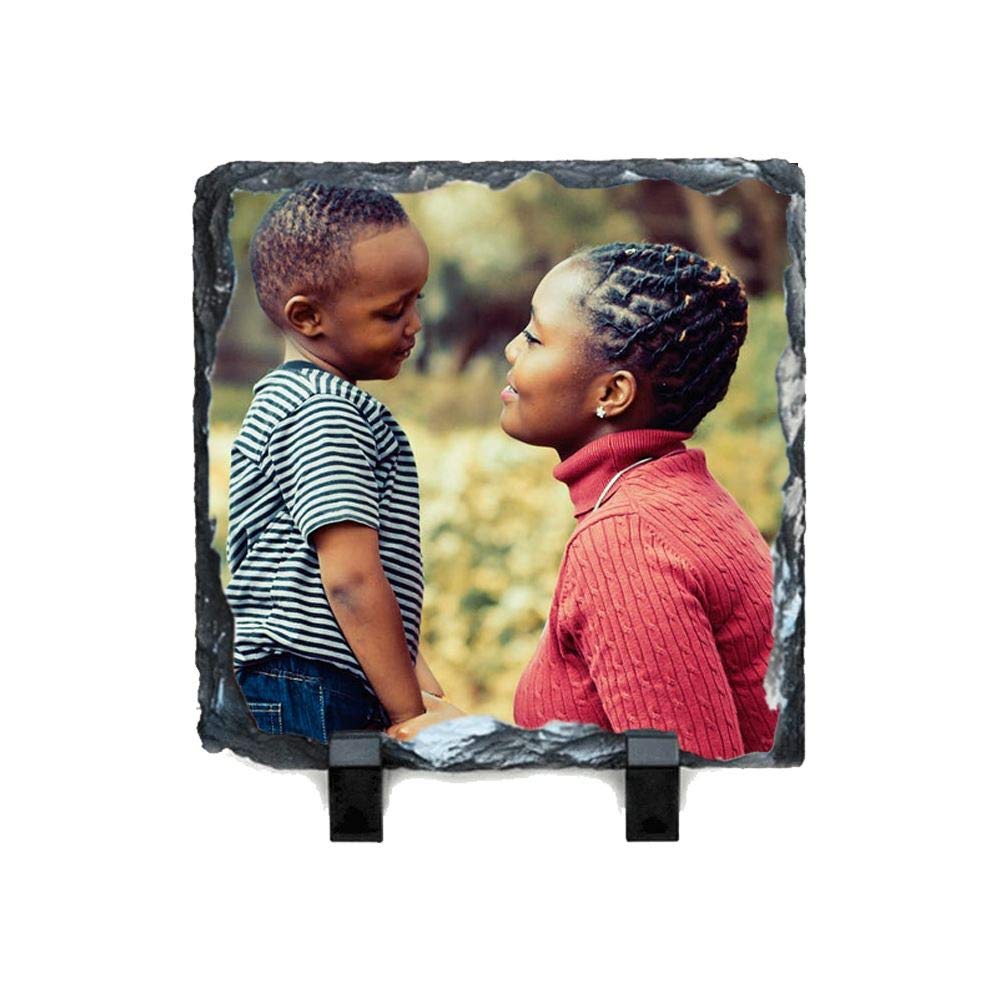 Personalised Glossy Photo Rock Slate, 15cm x 15cm, Perfect for Weddings and Birthdays