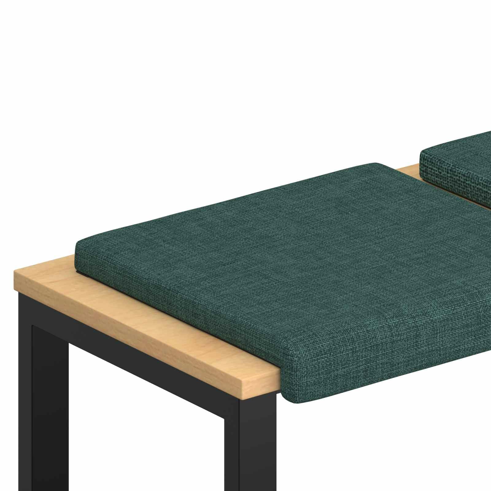 Poduszka na ławkę 4 sztuki poliester ciemnozielona 35 cm | Konstrukcja w kształcie litery L, wypełnienie piankowe, antypoślizgowa, drewniana rama, do przedpokoju i salonu