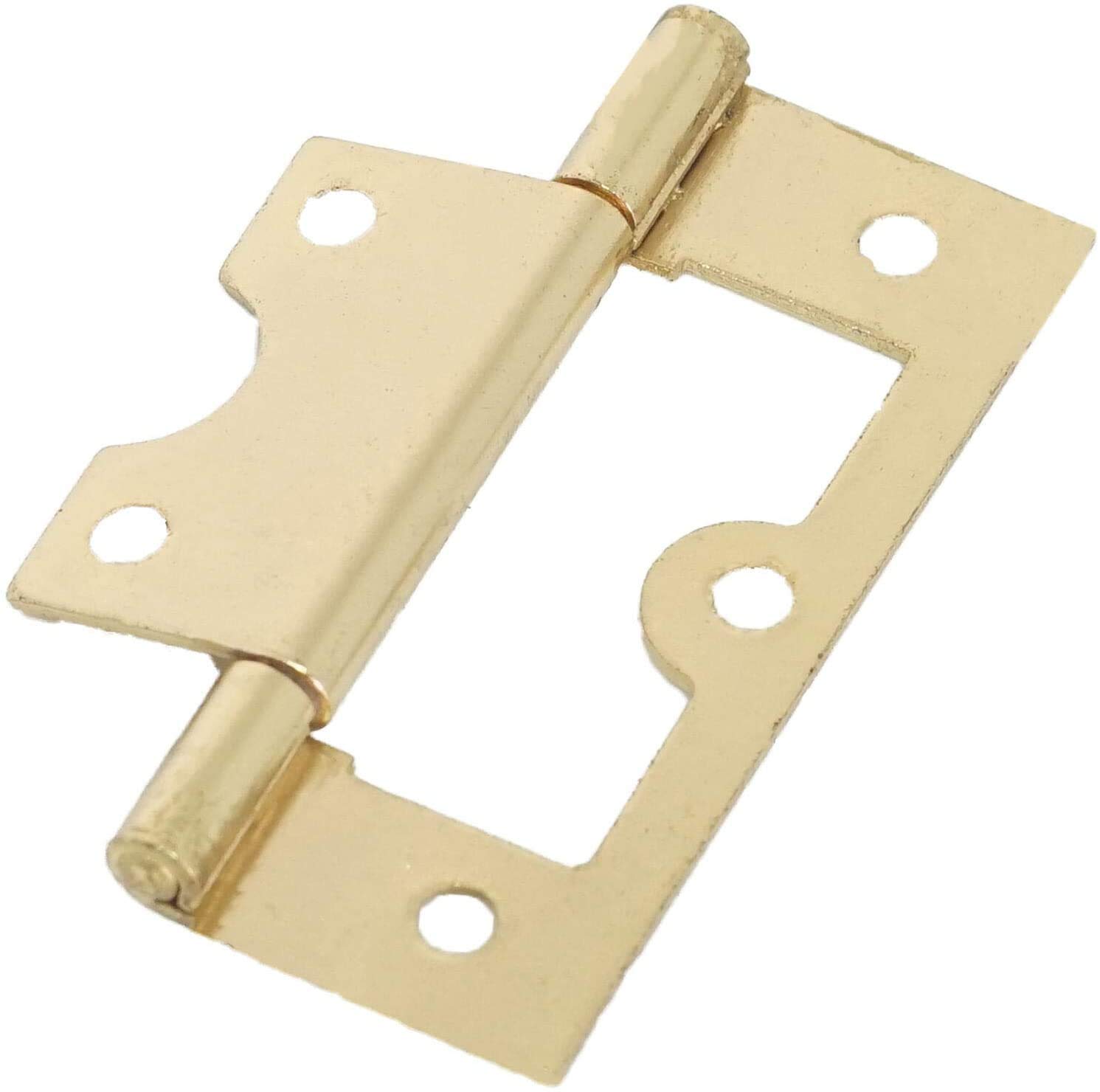 Tidy Box 2X Strong Flush Hinge 2.5"/60Mm Brass Steel Door/Cupboard/Cabinet/Wardrobe Hang Uk