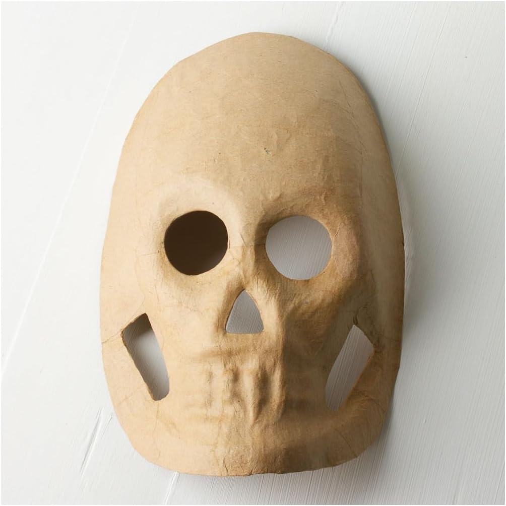 Factory Direct Craft Pack of 2 Paper Mache Santa Mask Father Christmas Papier Mache Mask DIY Holiday Craft Ready to Paint, Decoupage and Decorate (Size: 14 inches x 9-1/2 inches)