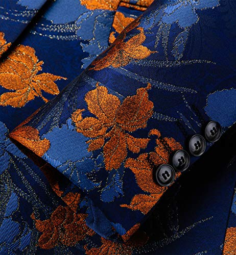 MOGU Mens Floral Blazer Slim Fit Elegant Tuxedo Jacket for Daily Prom Party4