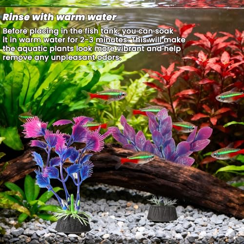 Image of 2 Pcs Plastic Artificial Floating Aquarium Plants Small Aquarium Plant for Betta Fish Tank 4.5 Inch Fish Tank Decorations Aquatic Water Grass Plastic Artificial Plant Reptiles Plants