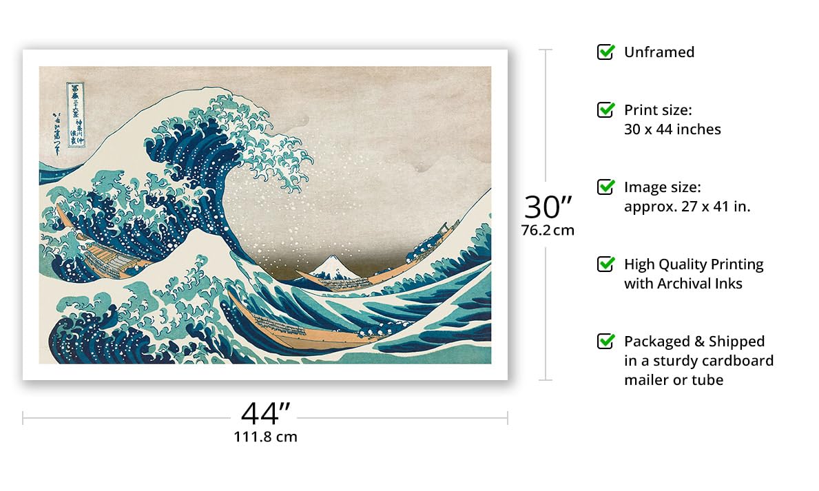 Amazon.co.jp: 神奈川沖浪裏 - 富嶽三十六景 - 浮世絵木版画 によって