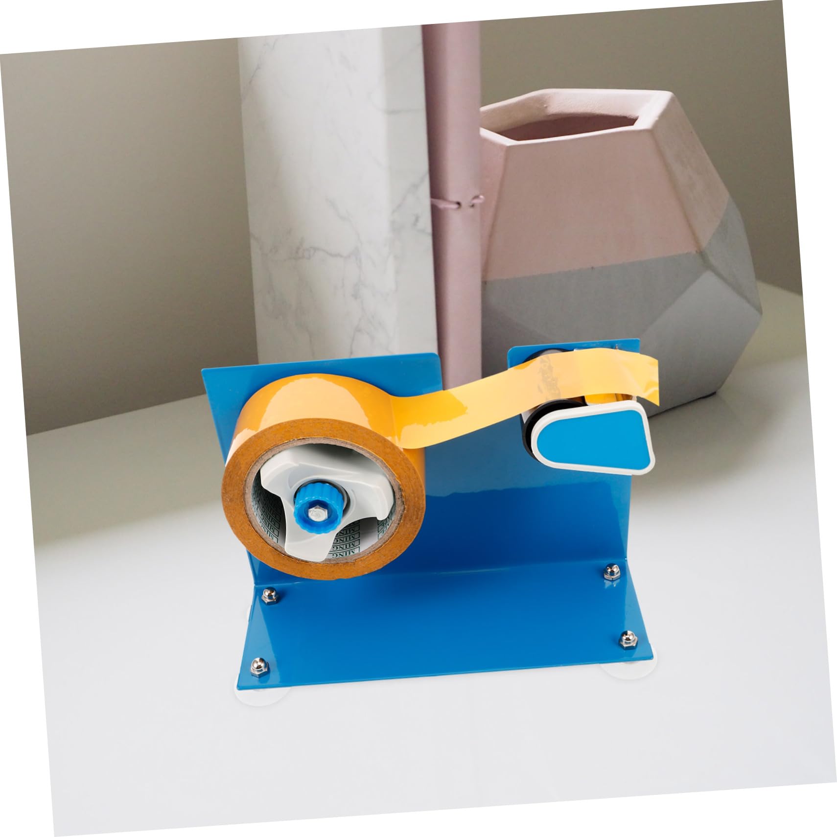 OSALADI Tisch Klebebandabroller mit Saugfuß Eisen für Klebebänder bis 5cm Breite und 19cm Außendurchmesser für Büro und Zuhause