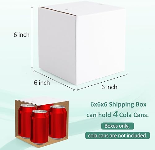 Miniatura 2 de Eupako Paquete de 30 sobres de cartón corrugado de 6 x 6 x 6 pulgadas, cajas de envío pequeñas de cubo blanco para embalaje de pequeñas empresas,