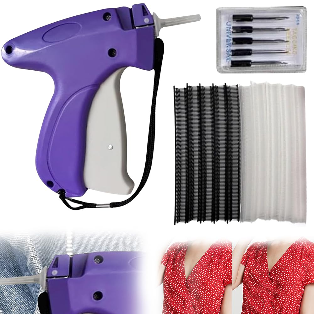 LYPPULQuick Clothing Fixer, Mini Quick Repair Garment Sewing Machine, Mini Stitch Hemming Gun, Instant Button Garment Connector, Micro Tagging Stitch Tool for Clothing (Purple)