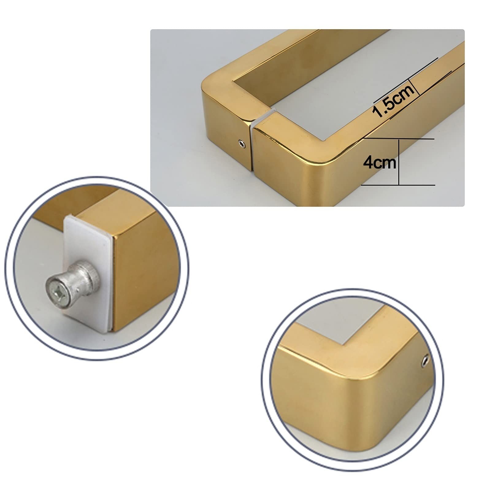 Klamka do drzwi Push-Pull ze stali nierdzewnej do domu, push and pull szklane klamki, zastąp stare lub uszkodzone klamki (rozmiar: 300 mm)