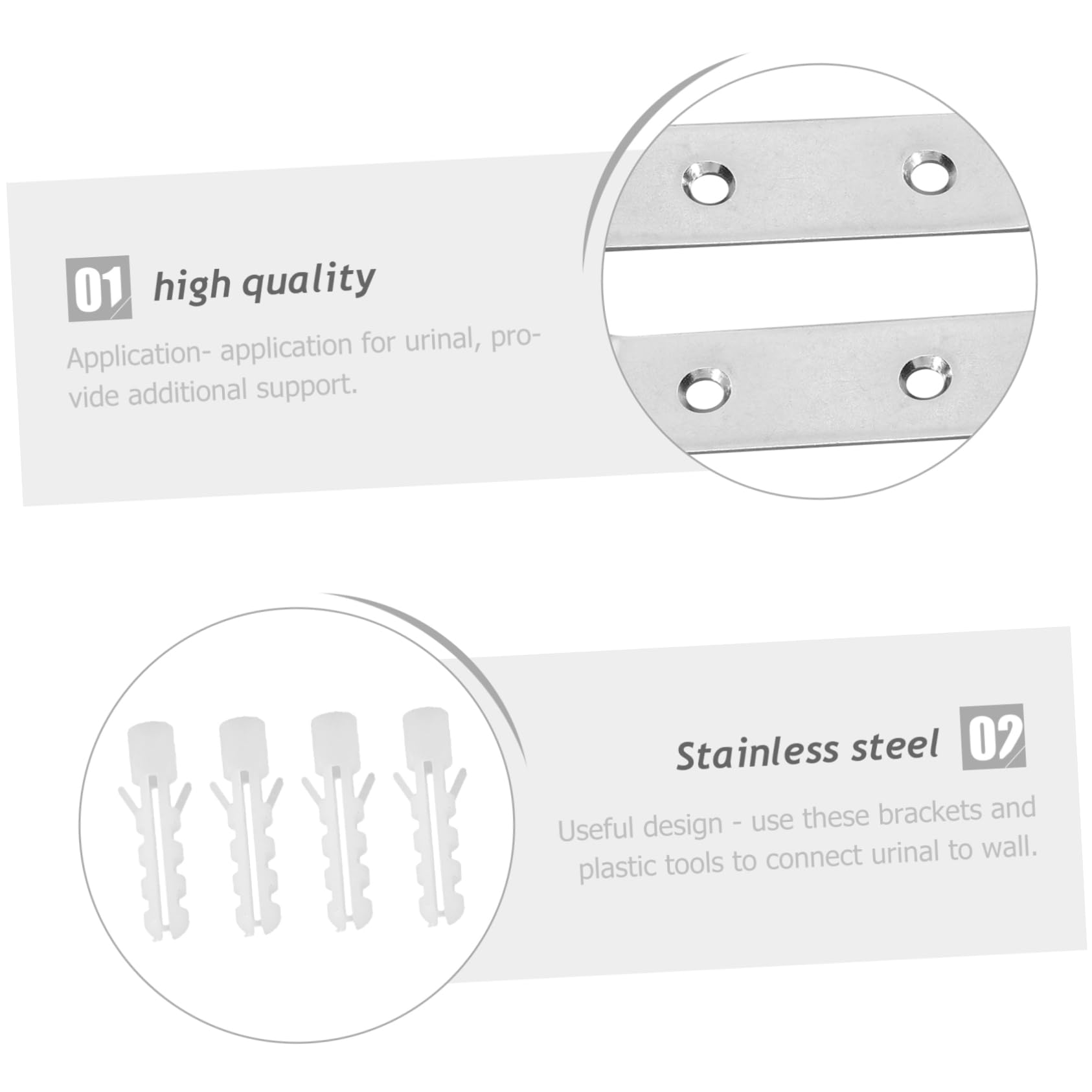 HOOTNEE 4 Sets Toilet Wall Hook Toilet Bucket Wall Mounted Urinal Support Toilet Hinge Bolt Universal Urinal Bracket Urinal Wall Hook Toilet Urinal Bracket Toilet Screws Stainless Steel
