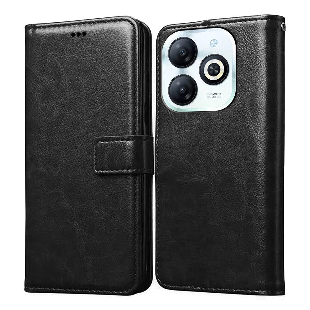 Amazon Brand- Solimo Flip for Infinix Smart 8 4G (Leather_Black) (B0CV7H1819) Amazon Price History, Amazon Price Tracker