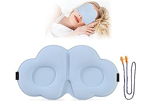 3D Contoured Blue Sleep Mask for Side Sleepers