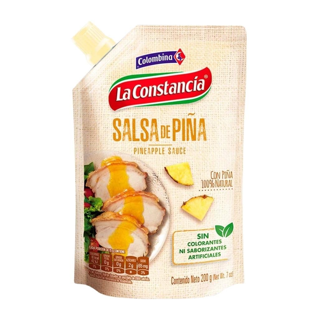 Salsa de Piña Colombiana La Constancia 7.05 oz para Perros Calientes, Hamburguesas