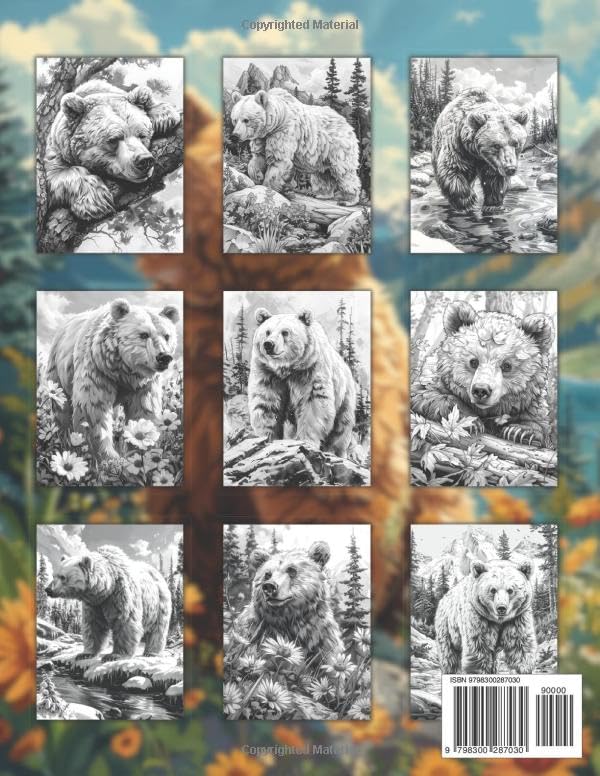 Bear Coloring Book for Adults: Relax and Unleash Your Creativity with 40 Stunning Bear Illustrations - Image 2