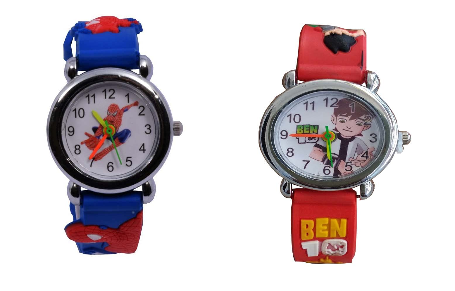 LITTLEMORE Analogue Multicolour Dial Boy's & Girl's Watch Unisex-Child Watch (White Dial, Pink & Red Colored Strap) (Pack of 2)