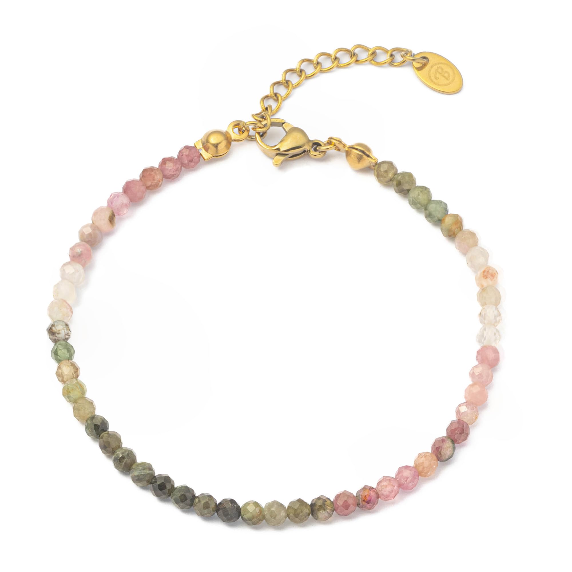 BERGERLIN Pulsera cuentas de piedras naturales genuinas con cuenta de plata de ley 925 o cuenta chapada en oro - Con cierre y certificado de autenticidad