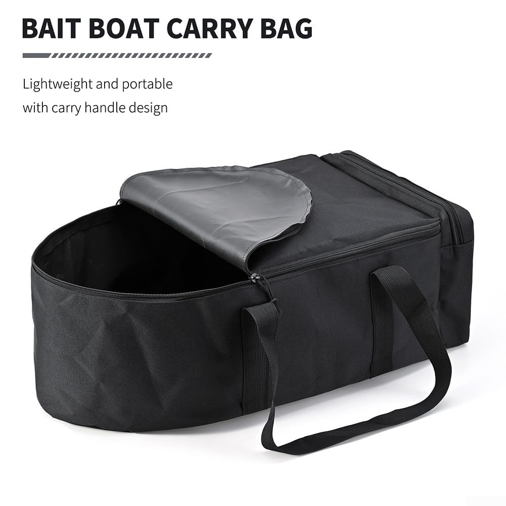 Bait Boat Bag, borsa per il trasporto per esca barca idrorepellente pesca barca borsa di stoccaggio, per la pesca all'aperto, escursionismo, caccia, campeggio, viaggi, 60 x 30 x 20 cm (28283-A1-BK)