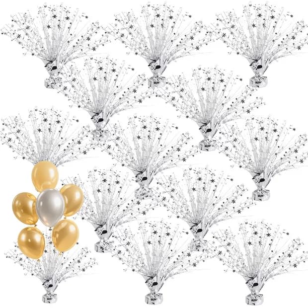 Centre de table étoile argenté APACALI en aluminium de 30 cm pour décoration de fête | Lot de 12