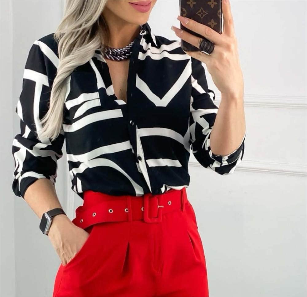 Damen-Hemd Mit Knopfleiste,Damen Satin Bluse Shirt Schwarz Langarm Vintage Mode Seidenhemden Business Hemd Mit Knopf Sexy Party Tops Lässige Arbeit Bürobluse Für Mädchen Damen