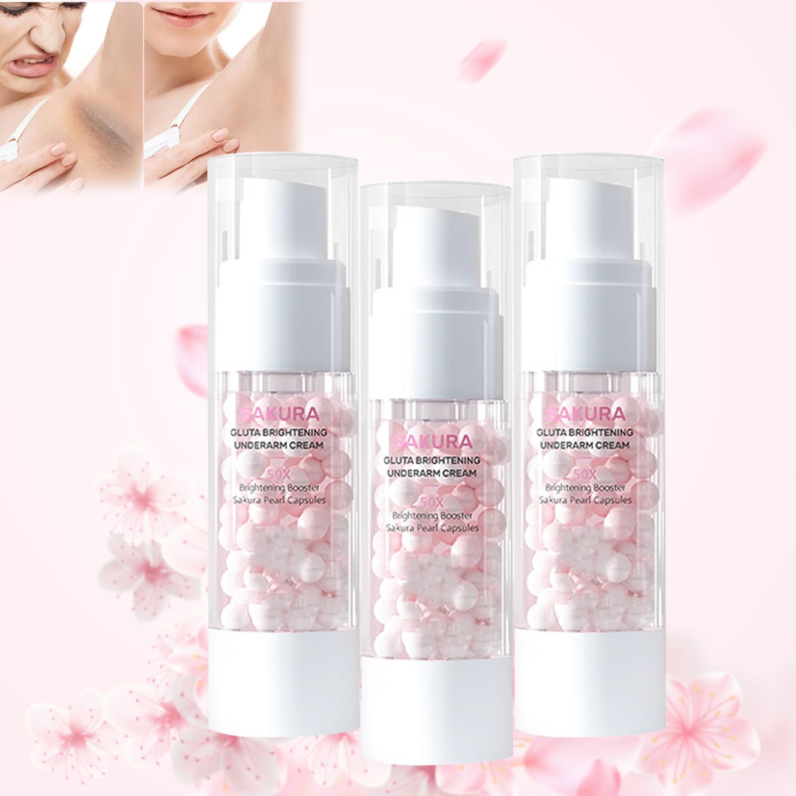 Gluta Brightening Underarm Cream, Underarm Whitening Cream, Japan Whitening Cream For Private Parts, Whitening Cream Dark Areas, Brightening Pearl Capsules (3pcs)