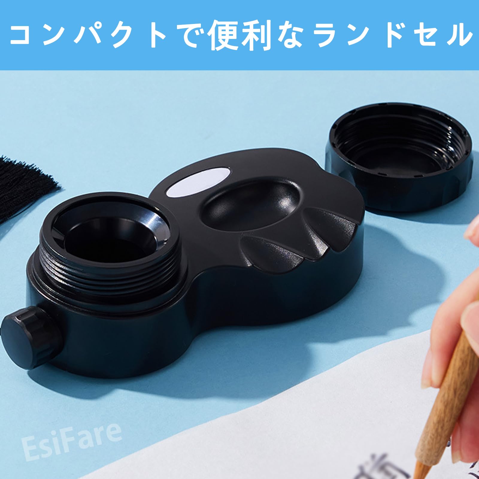 Amazon | EsiFare ミニ硯 蓋付き インクホルダー 書道 絵画 皿 ペン 