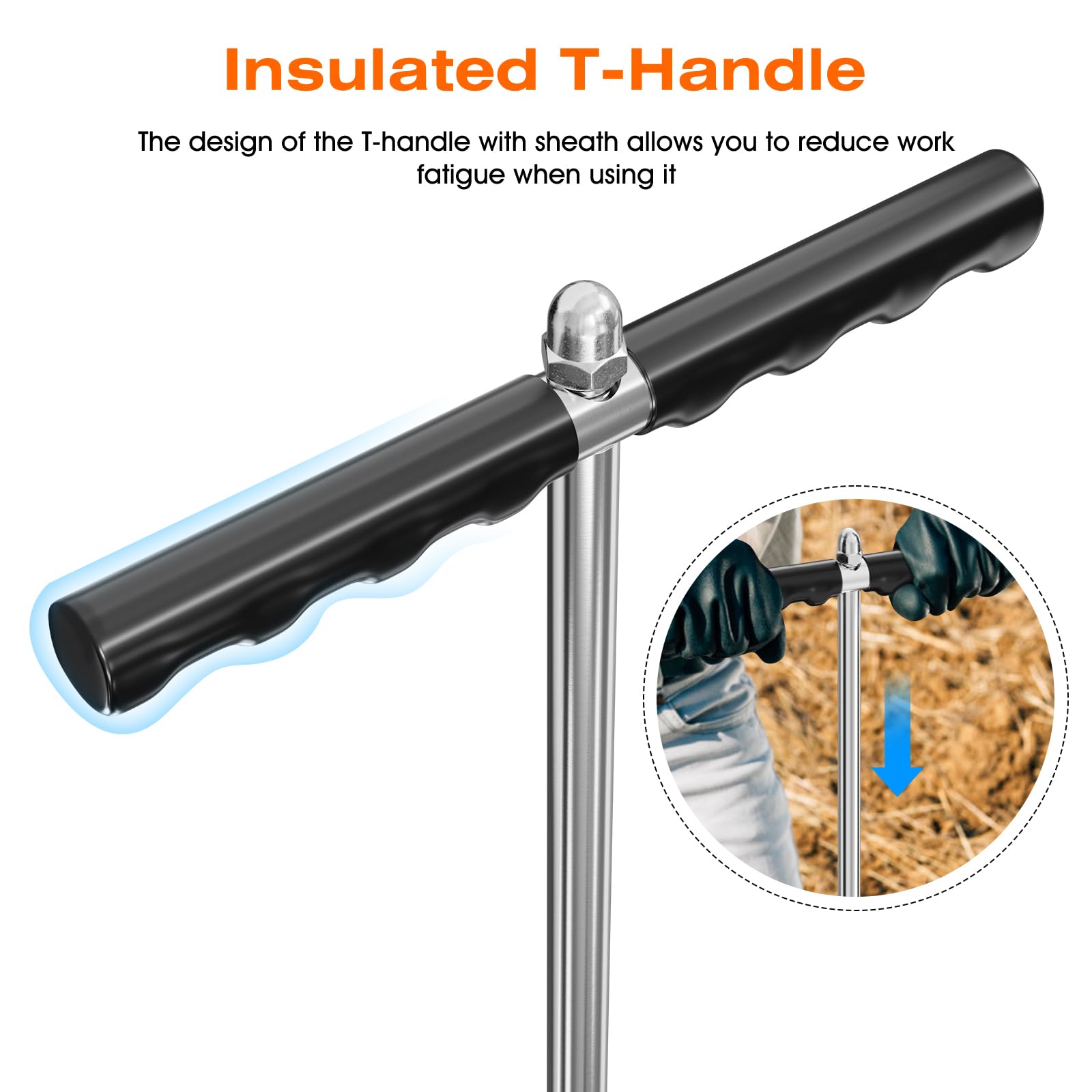 Sonde De Sol En Acier Inoxydable Rétractable 81-122 Cm - Pour Localiser Fosses, Tuyaux & Jardinage