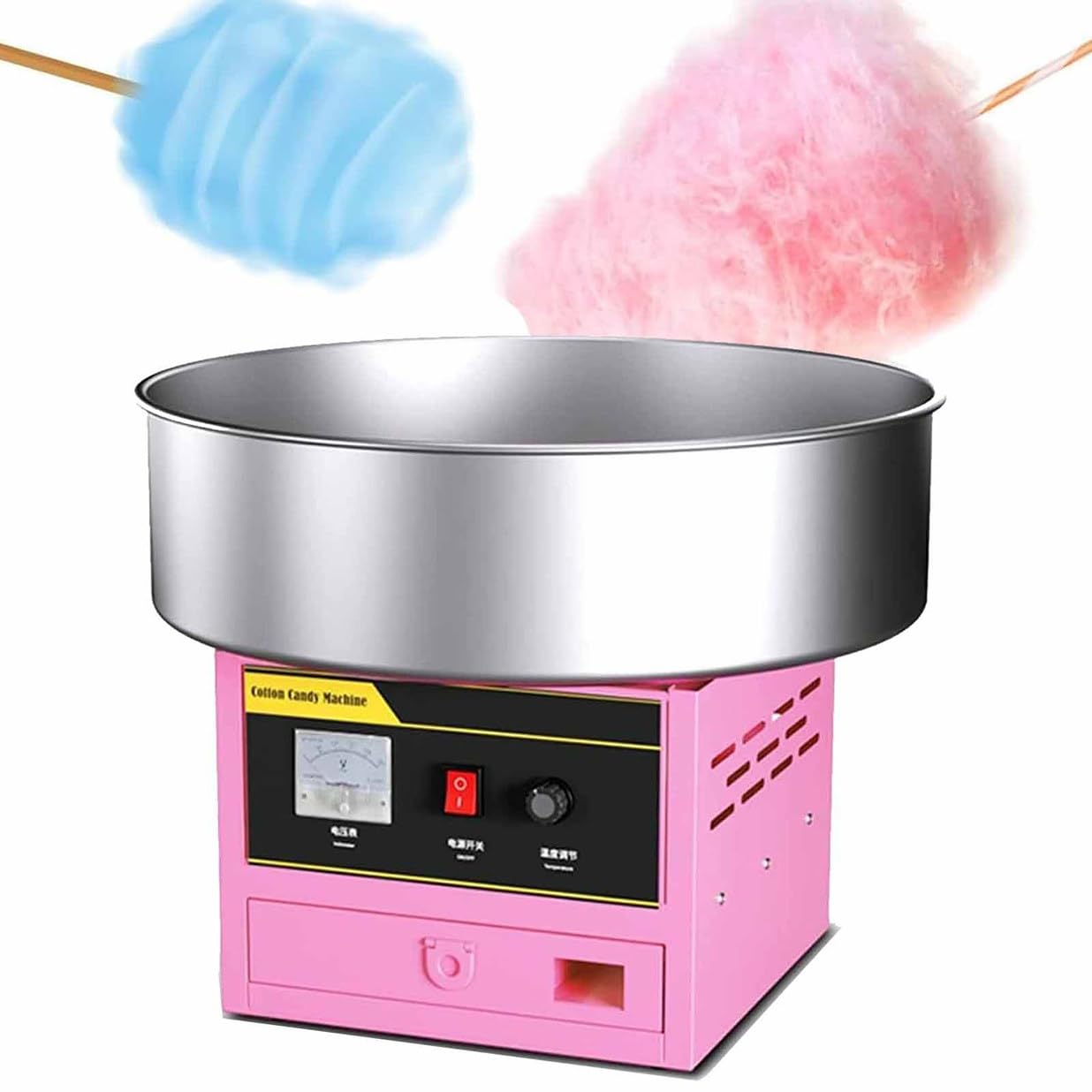 Máquina Eléctrica De Algodón De Azúcar 1200 W, Máquina Comercial De Algodón De Azúcar para Montar Puestos, Máquina para Hacer Algodón De Azúcar, Aperitivos Divertidos para Cocinar Fiestas Pink