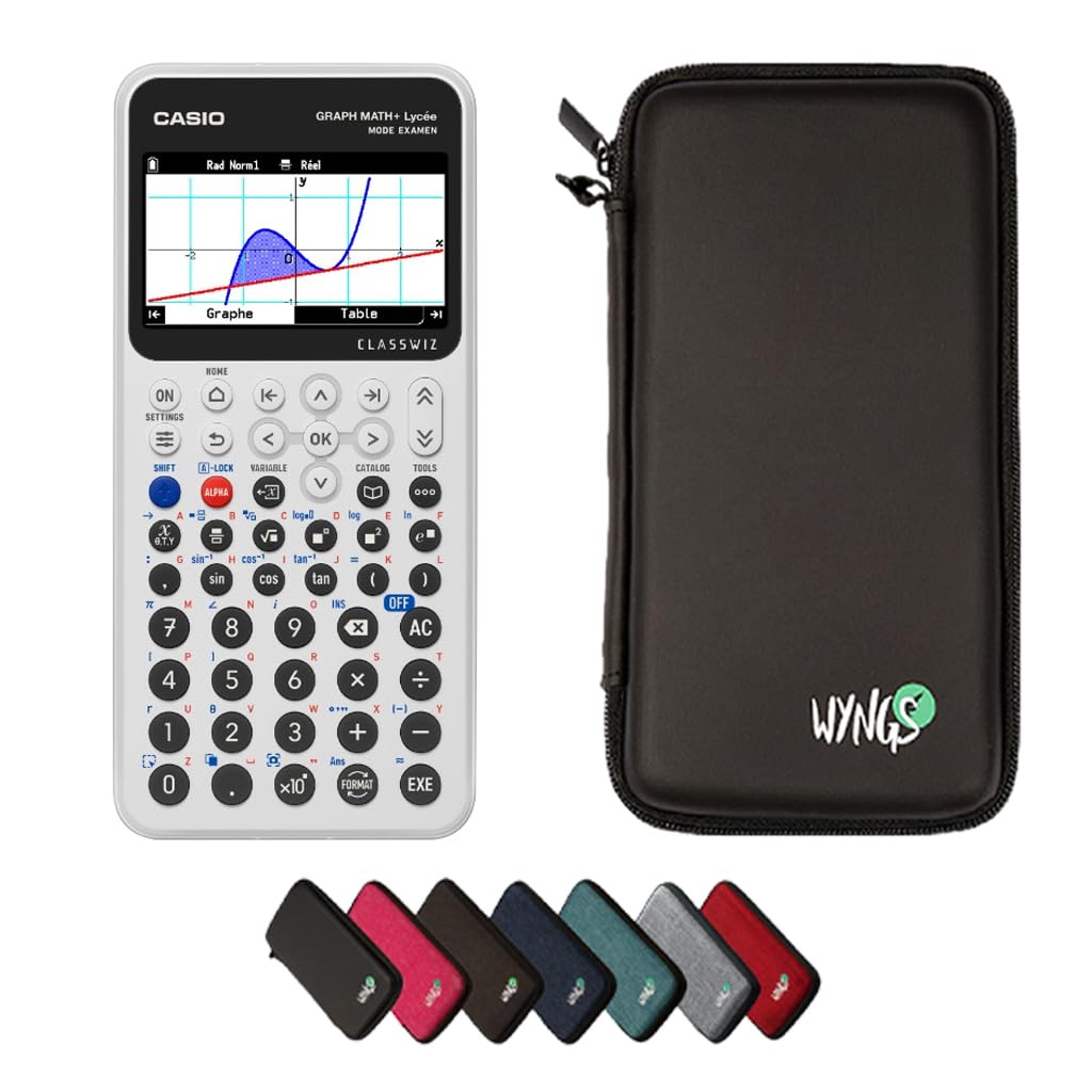 Casio Graph Math+ Calculatrice Graphique avec Housse de Protection Noir