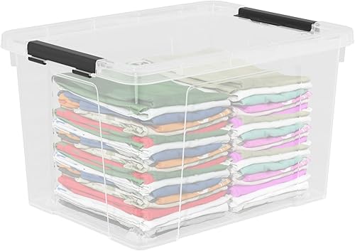 Miniatura 2 de Contenedores de almacenamiento de plástico grandes de 40 cuartos de galón con tapas, bolsa de almacenamiento transparente con ruedas, 4 paquetes