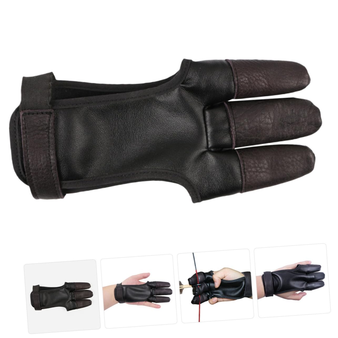 Toddmomy Pcs Professional Equipmentfinger Tab Recurve Archers Adjustable Finger Guards Portable Glove Accessory