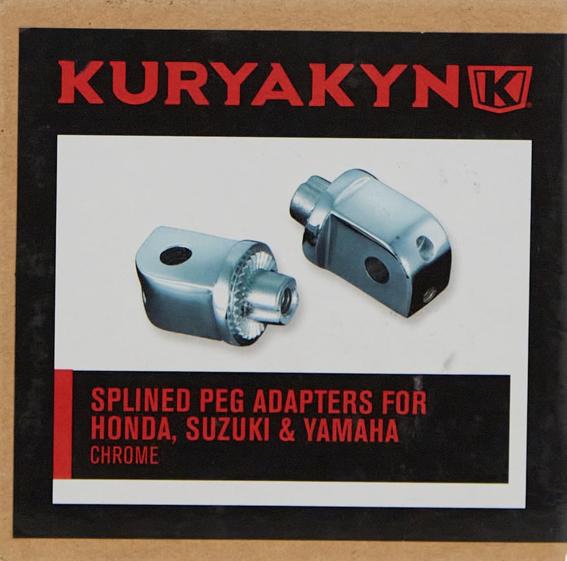 Kuryakyn 8818 Splined Male Mount Peg Adapters for Front/Rear Footpegs and Floorboards: Honda, Suzuki, Triumph, Yamaha Motorcycles, Chrome, 1 Pair , Red
