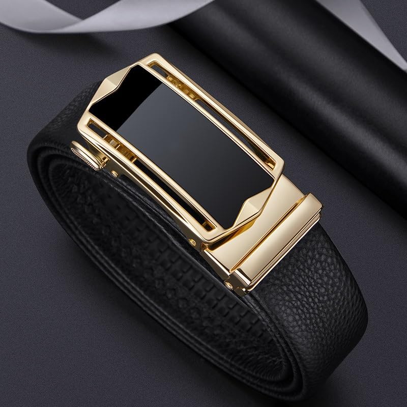 Men's Belt Business Cowhide Automatic Buckle Belt4
