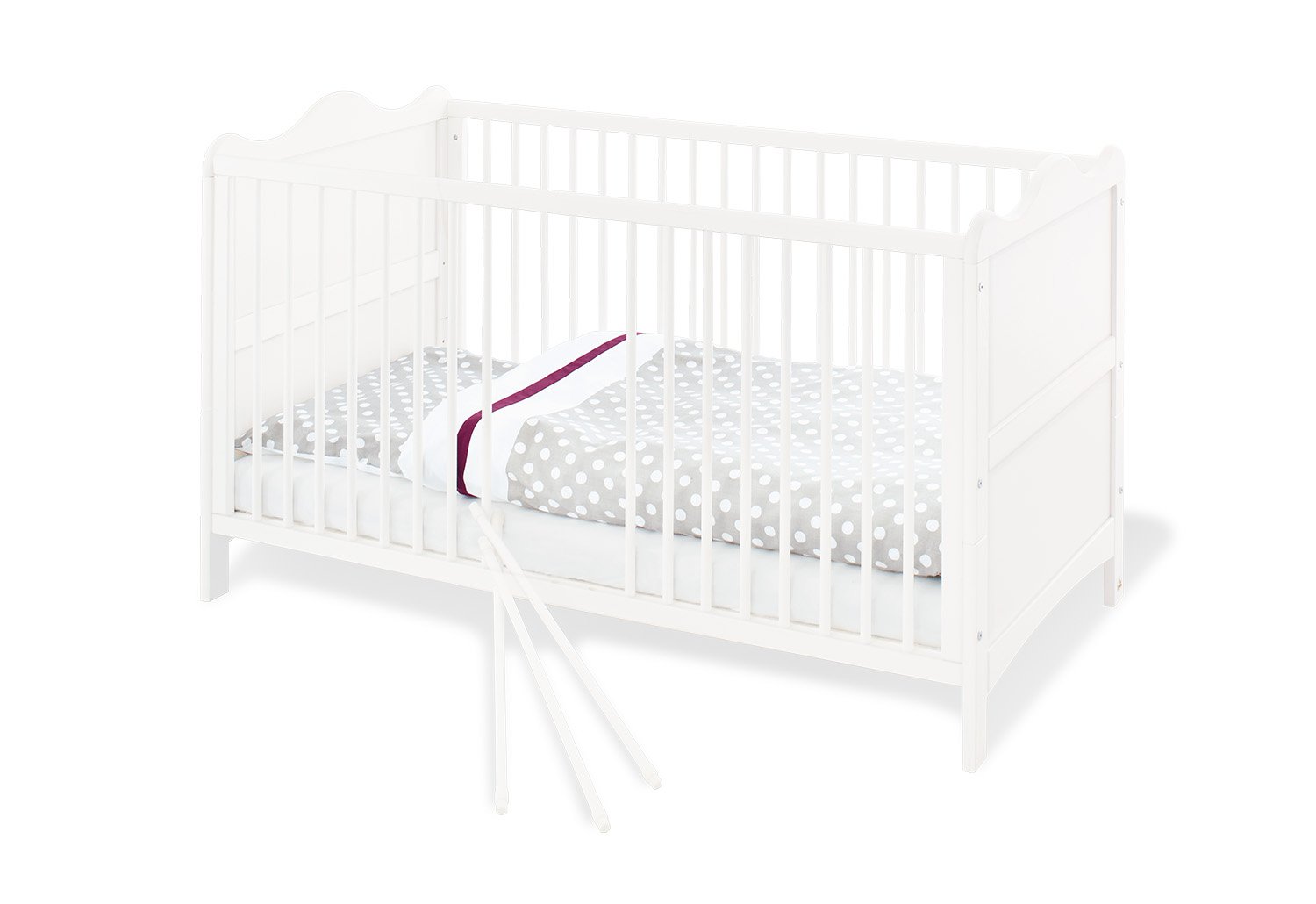 PINOLINO Kinderzimmer-Set Florentina breit groß, 3-tlg. mit Kinderbett, Wickelkommode und Schrank, weiß