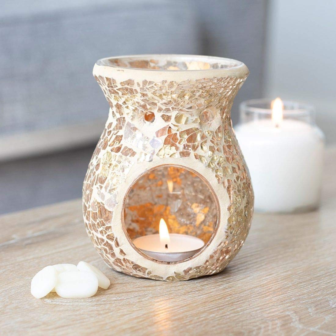 Bruciatore D'Olio e Cere Zucca Fiori - Romantic Chic