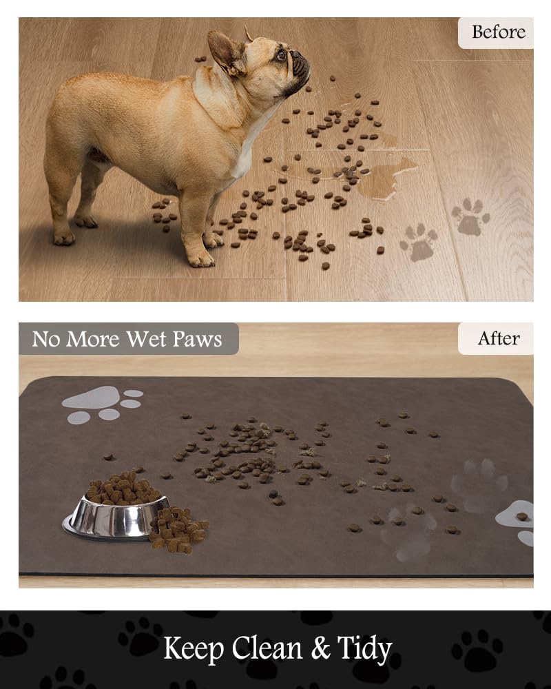 Tapete de alimentación para mascotas, tapete absorbente para cuenco de comida y agua, sin manchas, dispensador de agua para perros, accesorios para perros, suministros para mascotas, cuenco de agua