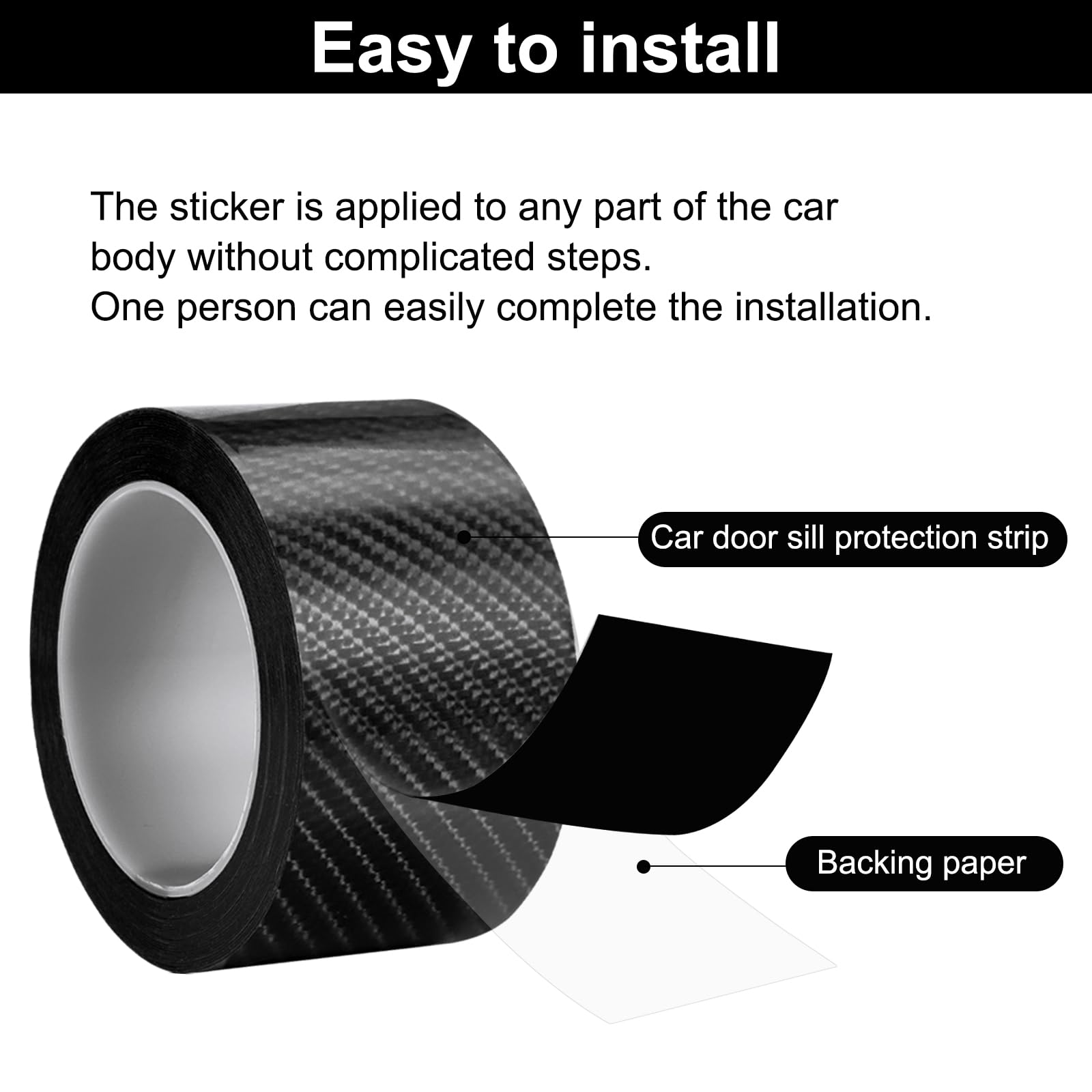 Protezione Paraurti Auto In Fibra Di Carbonio - Adesivo Antigraffio Per Porte E Cofano - Foto 2