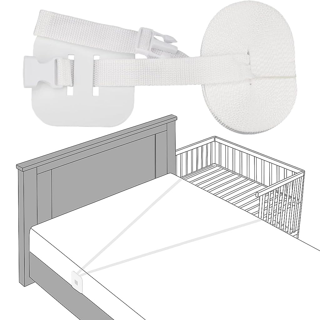 JClorix Beistellbett Gurt 8m x 2,6cm, Universeller Gurt für Babybett, Verstellbarer Befestigungsgurt zur Ergänzung des Schutzes von Beistellbetten, Boxspringbetten, Wiegen und Klappbette